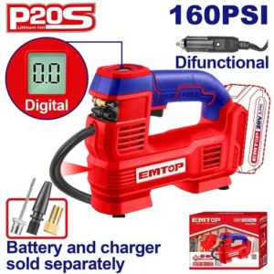 Compresseur d’air portable sans fil 160 PSI Emtop Maroc