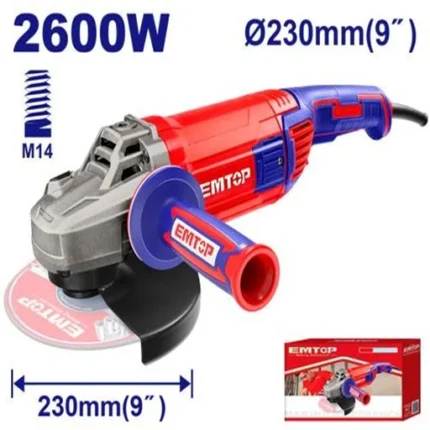 Meuleuse d’angle 2600W EAGR26093 Emtop Maroc
