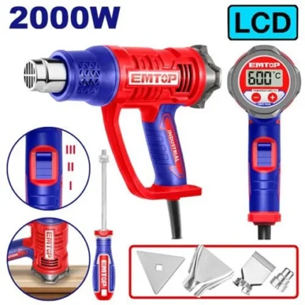 Pistolet Thermique LCD 2000W EHGN20056 Emtop Maroc