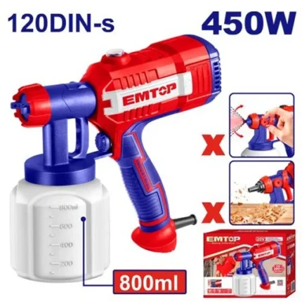 Pistolet à peinture 450W ESGN35001 Emtop Maroc