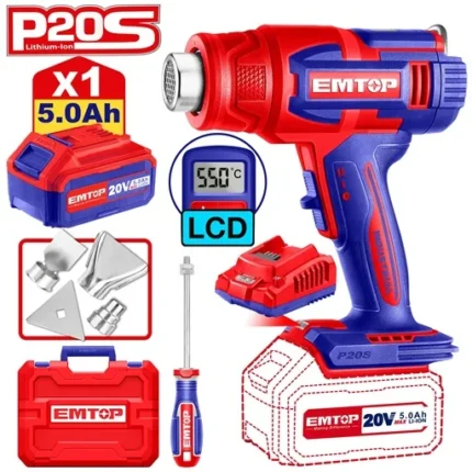 Pistolet thermique sans fil avec afficheur EHGN200315 Emtop Maroc