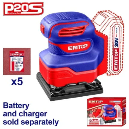 Ponceuse vibrante sans fil ELSHS2014 Emtop Maroc