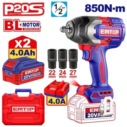 Clé à chocs sans fil ECIWL2085 Emtop Maroc