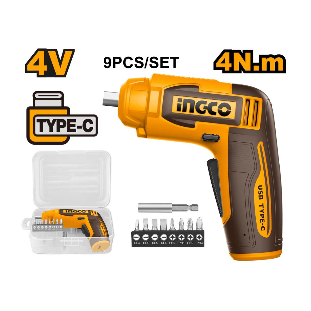 Pistolet-pneumatique-dingqi-46 Tournevis Électrique 4V Poignée Rotative INGCO
