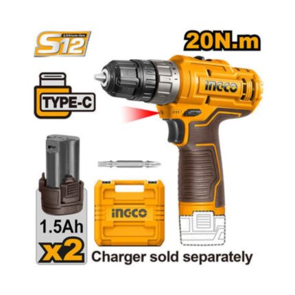 Malette Visseuse 12V 2 batteries 20Nm TypeC INGCO