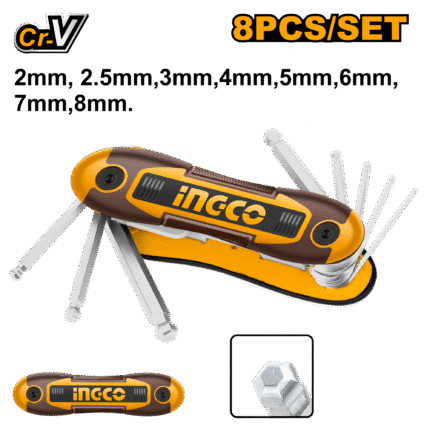 clé hexagonale à tête boule INGCO