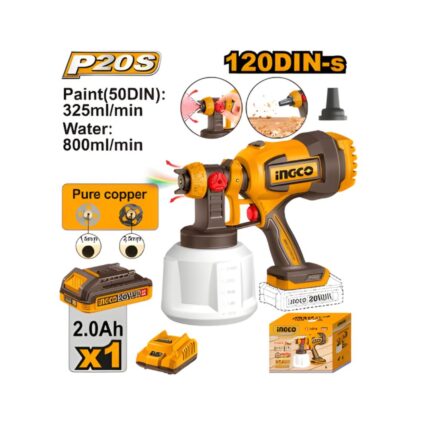 Pistolet à peinture sans fil INGCO 20V