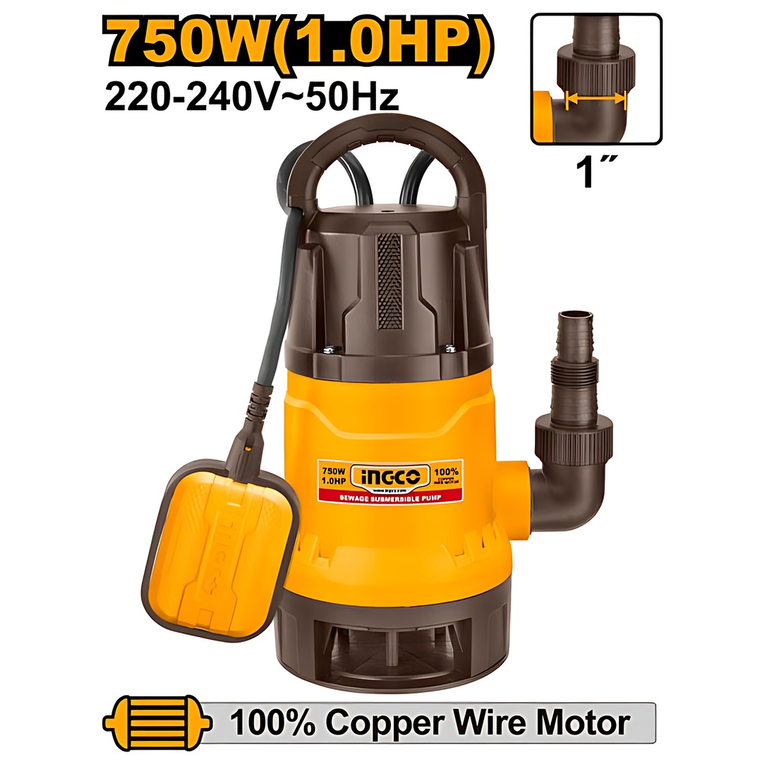 pompe-submersible-pour-eaux-usees pompe submersible 750W INGCO