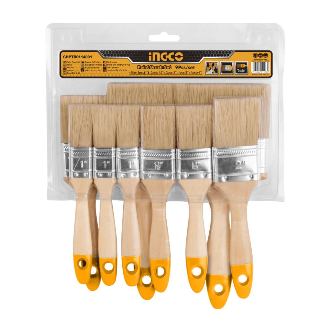 set-de-9-pinceaux-en-bois-chptb0114091-ingco SET DE 9 PINCEAUX EN BOIS CHPTB0114091 INGCO